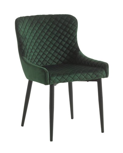 Blagovaonska stolica PEBRINGE baršun zelena/crna
