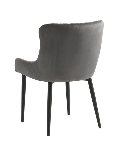 Sandalye PEBRINGE kadife gri/siyah