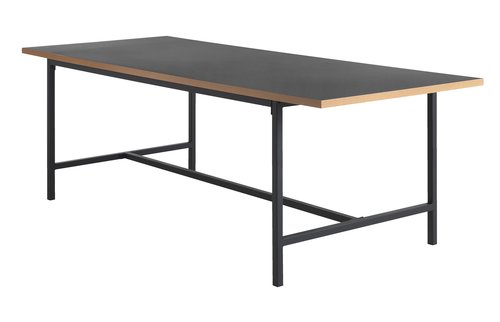 Blagovaonski stol EGUM 90x220 crna/hrast