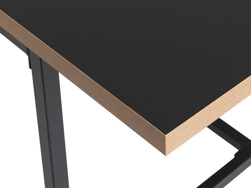 Tavolo da pranzo EGUM 90x220 cm nero/rovere