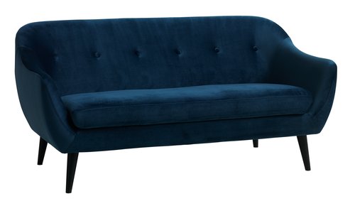 Soffa EGEDAL 2,5-sits mörkblå sammet