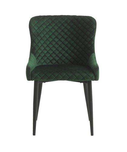 Blagovaonska stolica PEBRINGE baršun zelena/crna