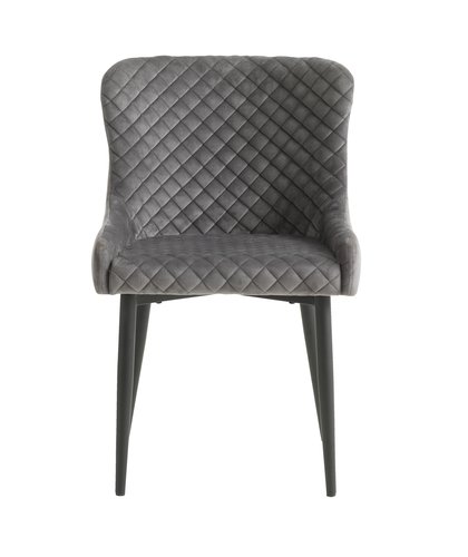 Sandalye PEBRINGE kadife gri/siyah