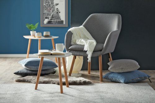 Mesa apoio TAPS 40x40 branco/bambu