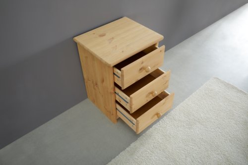 Kommode LYNE 3 Schubladen gebeizte Kiefer