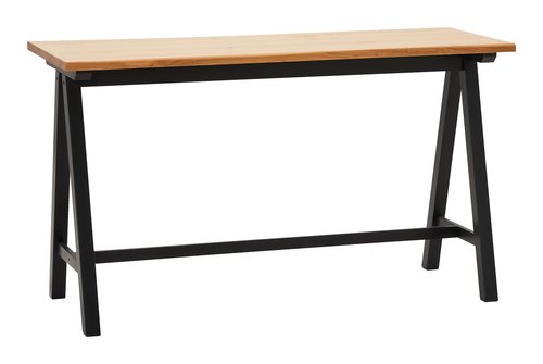 Table de bar SANDBY 71x183 chêne naturel/noir