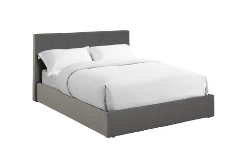 Ліжко ALNOR 90x200см т.сірий/чорний
