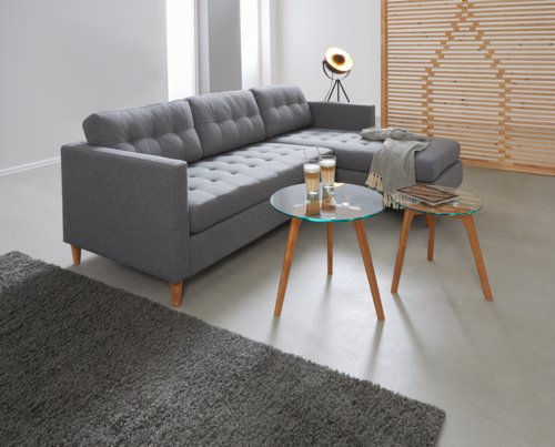 Sofá LOMBORG c/chaise-longue cinzento