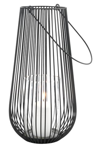 Lanterne MELIAS Ø23xH46cm noir