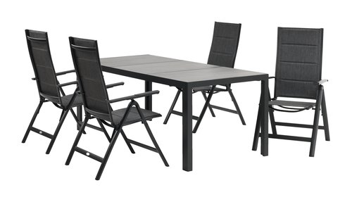 MAMRELUND P195 pöytä harmaa + 4 MYSEN tuoli harmaa