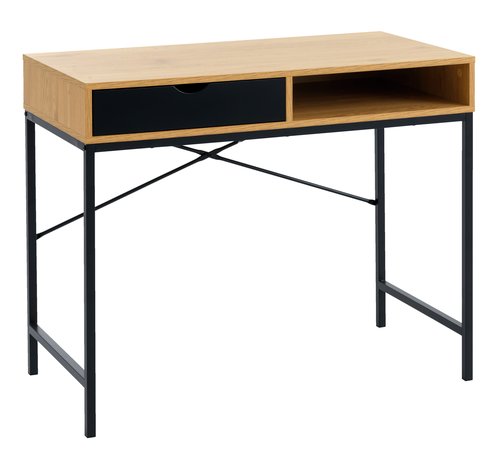 Písací stôl TRAPPEDAL 48x95 dub/čierna