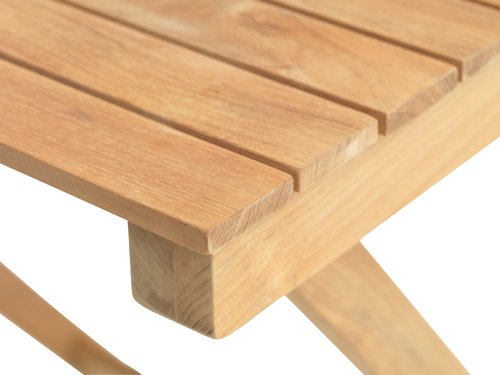 VESTERHAVET L70 bord teak + 2 ILDERHUSE stol natur