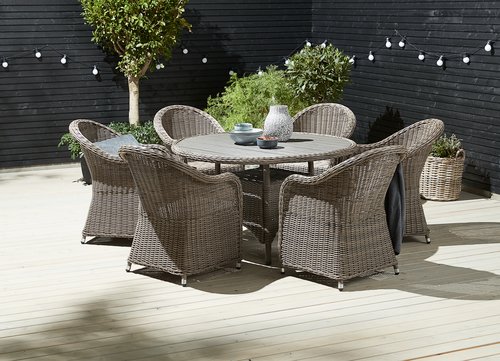 Gartentisch GAMMELBY Ø130 grau JYSK