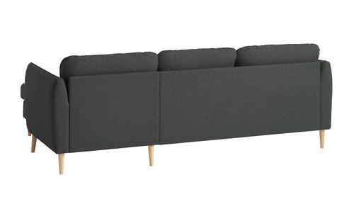 Καναπές με σεζλόνγκ AARHUS δεξ. σκούρο γκρι