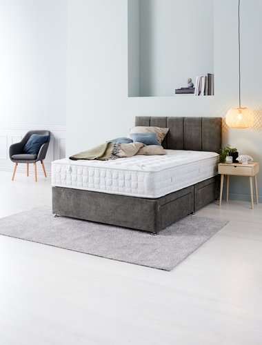 Headboard H50 STITCHED Double Grey-50