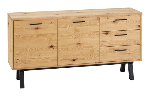 Sideboard SANDBY 2 drs.+ 3 drawers natural oak/black