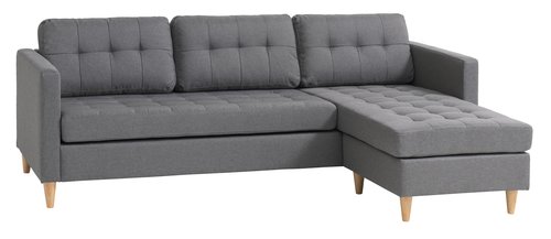 Sofá LOMBORG c/chaise-longue cinzento