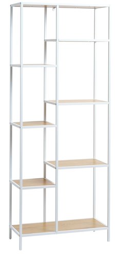 Shelving unit TRAPPEDAL 7 shelves.oak/white