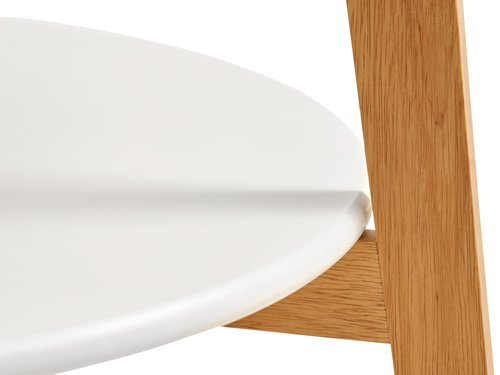 Table basse JEGIND Ø80 blanc/naturel