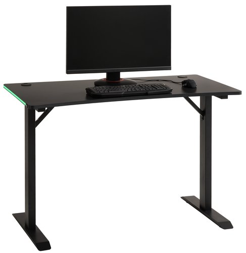Gaming desk HALDUM with LED black