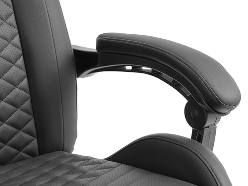 Oyuncu koltuğu HALLUM bacak desteği siyah suni deri