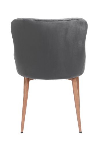Cadeira de jantar PEBRINGE veludo cinzento/carvalho