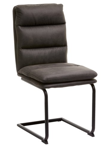 Blagovaonska stolica ULSTRUP antracit siva tkanina/crna