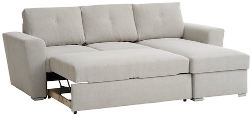 Canapé convertible méridienne VEJLBY tissu sable clair