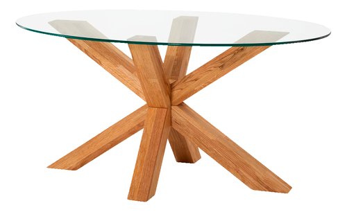 Coffee table AGERBY 60x100 glass/oak