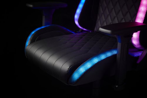 Računalniški stol RANUM z LED črna umetno usnje