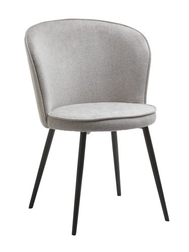 Cadeira de jantar RISSKOV tecido cinzento claro/preto