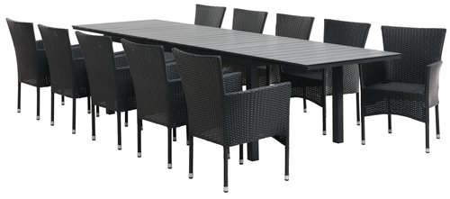 VATTRUP L206/319 tafel zwart + 4 AIDT stoelen zwart