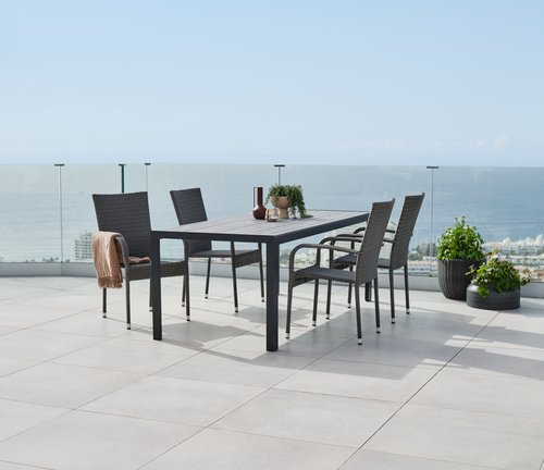 Table de jardin PINDSTRUP l90xL205 gris | JYSK