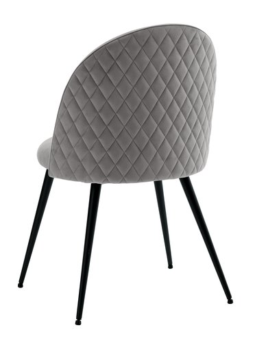 Dining chair KOKKEDAL velvet grey/black