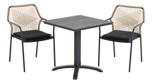 HOBRO D70 stůl černá + 2 FASTRUP židle černá