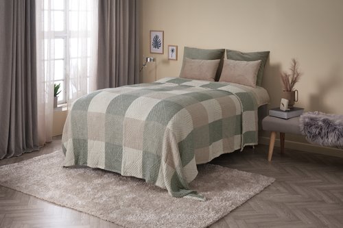 Bedspread HENGEAKS 220x240 green/beige