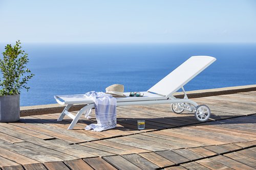 Sun lounger HANSTHOLM W76xL200 white