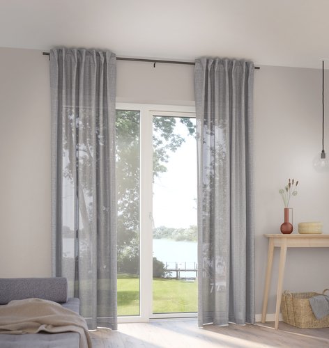 Curtain AGA 1x140x300 linen-look grey