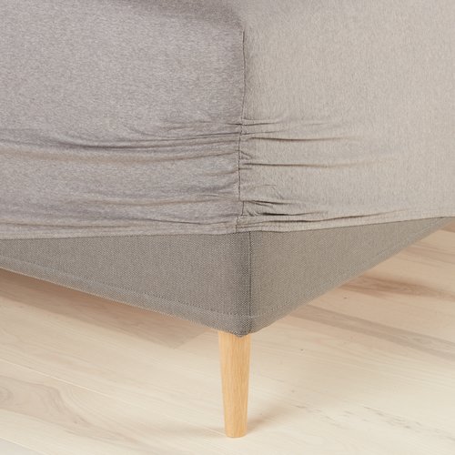 Drap-housse Jersey JENNY 90x200x35 gris mélangé