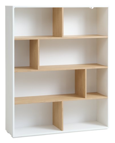 Room divider FILSKOV 8 shelves oak/white