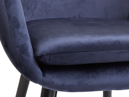 Кресло UDSBJERG синьо кадифе/черно