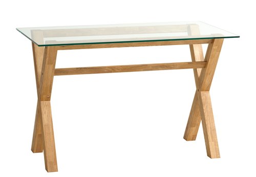 Desk AGERBY 60x120 glass/oak