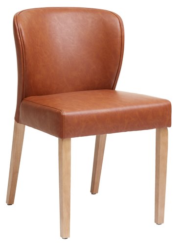 Dining chair KULBY cognac/oak