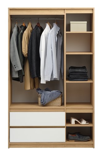 Armoire BILLUND 119x193 blanc/chêne