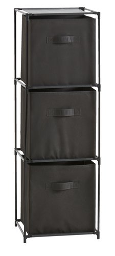 Storage unit DAMHUS with 3 boxes black/grey