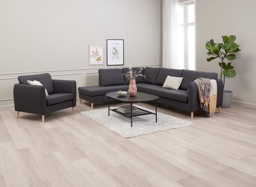 Sofabord HINNERUP 75x120 m/hylle svart