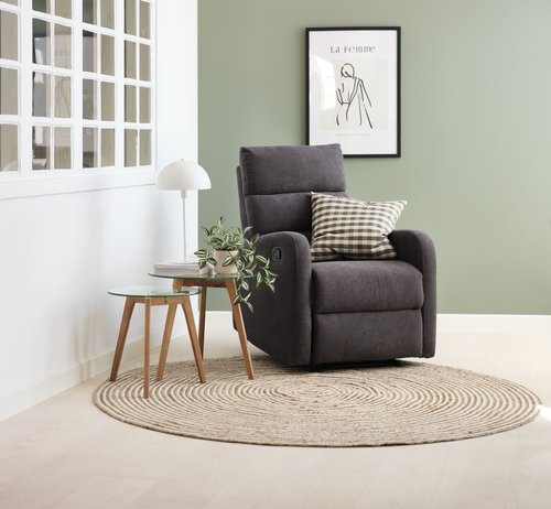 Fauteuil inclinable NAKSKOV gris foncé