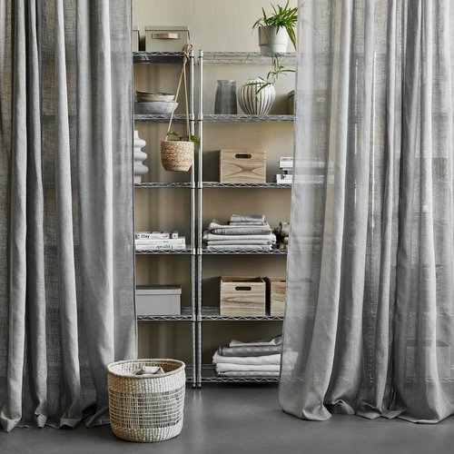 Curtain AGA 1x140x300 linen-look grey