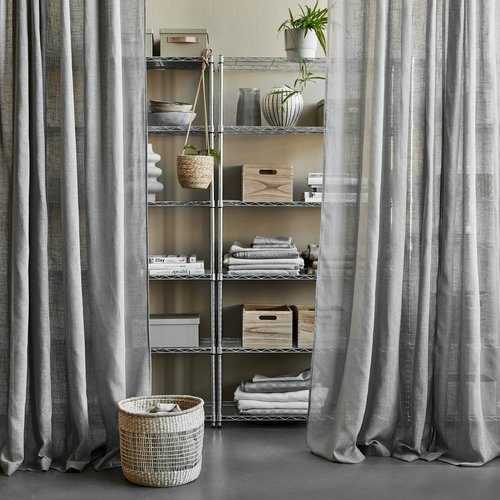 Curtain AGA 1x140x300 linen-look grey | JYSK