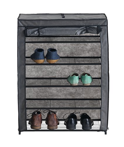 Shoe cabinet DAMHUS 4 shelves dark grey